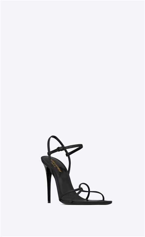 ysl clara sandals|SAINT LAURENT Crepe Satin Clara 55 Ankle Strap Sandals 41 .